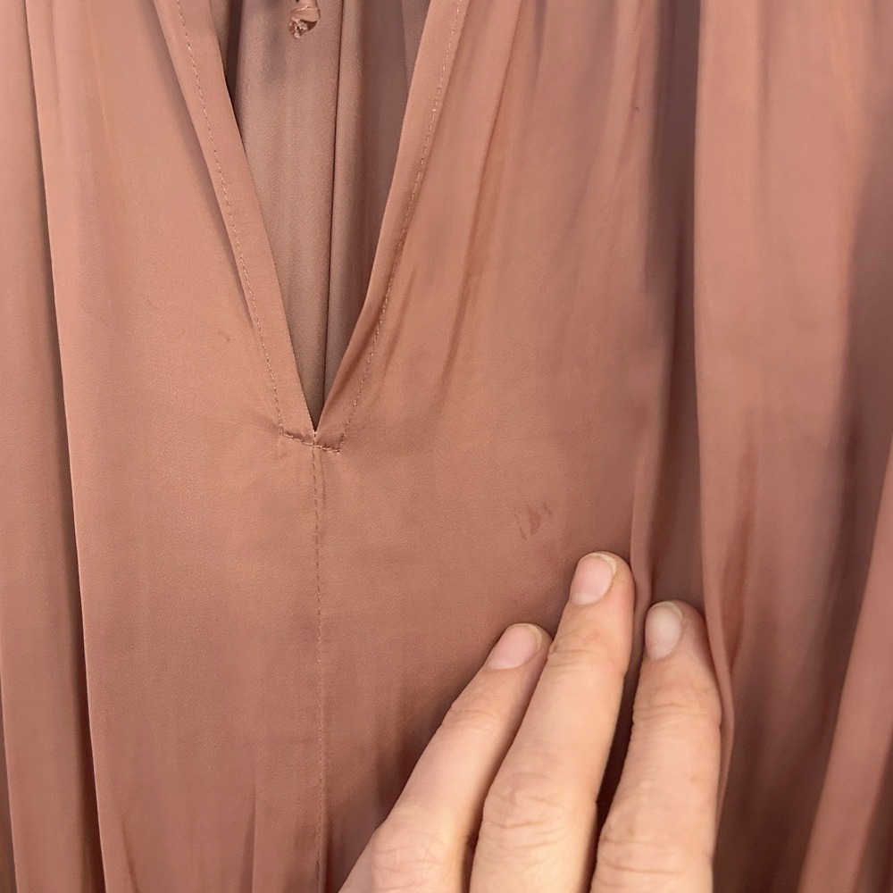 Ulla Johnson Blaire Dress Copper Plisse Satin Ruffle Tiered Midi Womens Size 8 - Picture 9 of 12